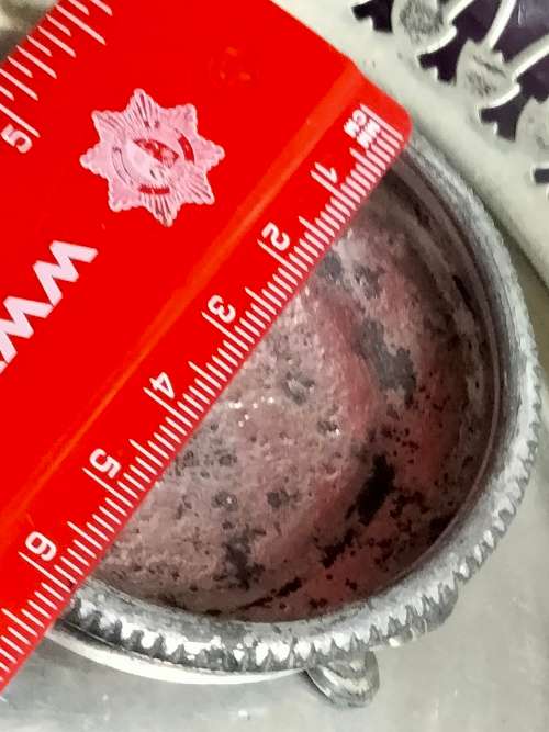 SALTS - 1 Metal open Pot on 3 Paw Feet silver tone metal