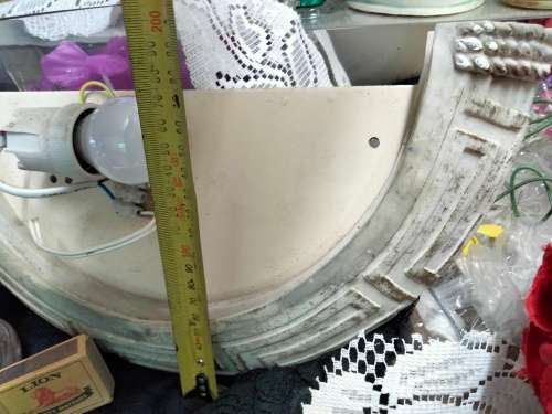 Lamp shade Glass+Wall light Half round Greek key decor for 1 BID*Look At My BUY NOW items*NO WAITING