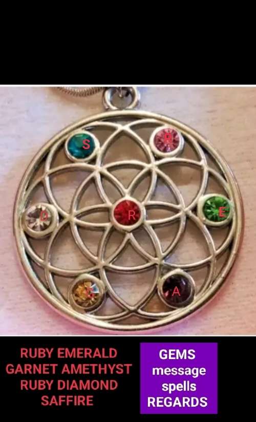 Necklace Celtic knot ACROSTIC message colour of gems spells out love message modern vintage style