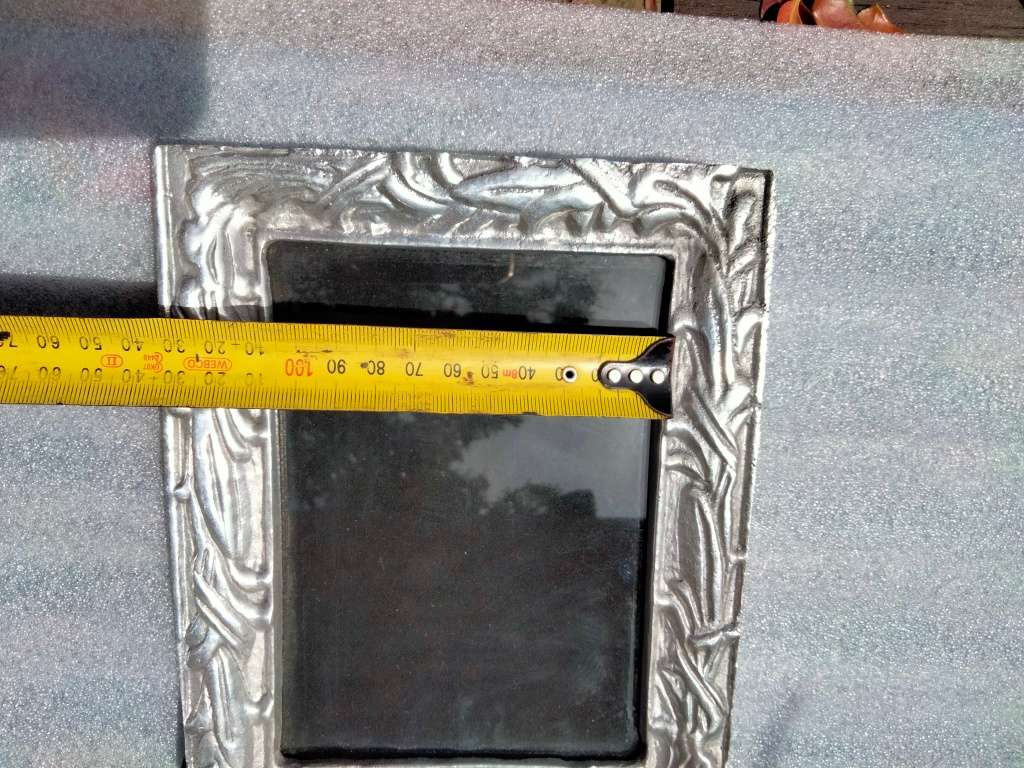 PEWTER Frame glass easel -Hechoen -Mexico HEAVY Art Nouveau Style look at my Buy Now - No Waiting