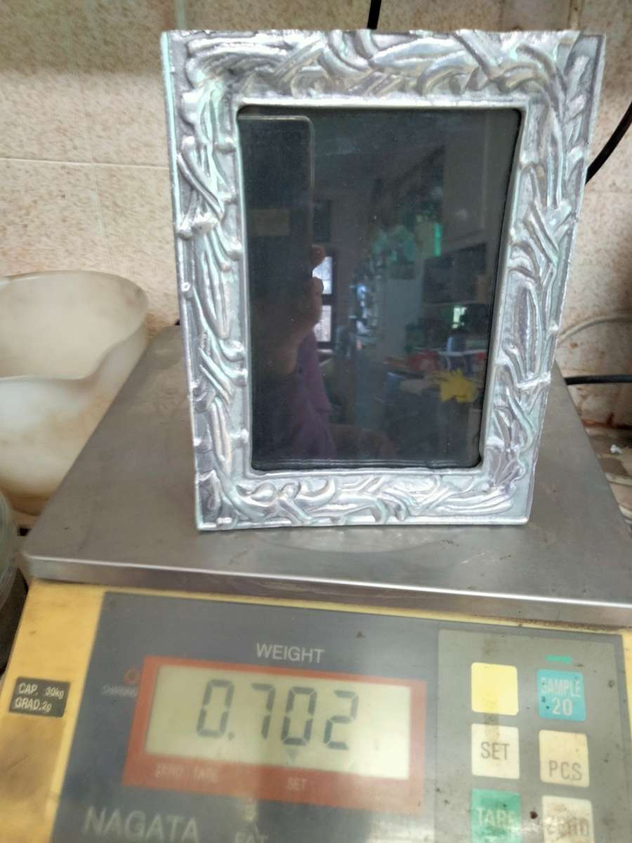 PEWTER Frame glass easel -Hechoen -Mexico HEAVY Art Nouveau Style look at my Buy Now - No Waiting