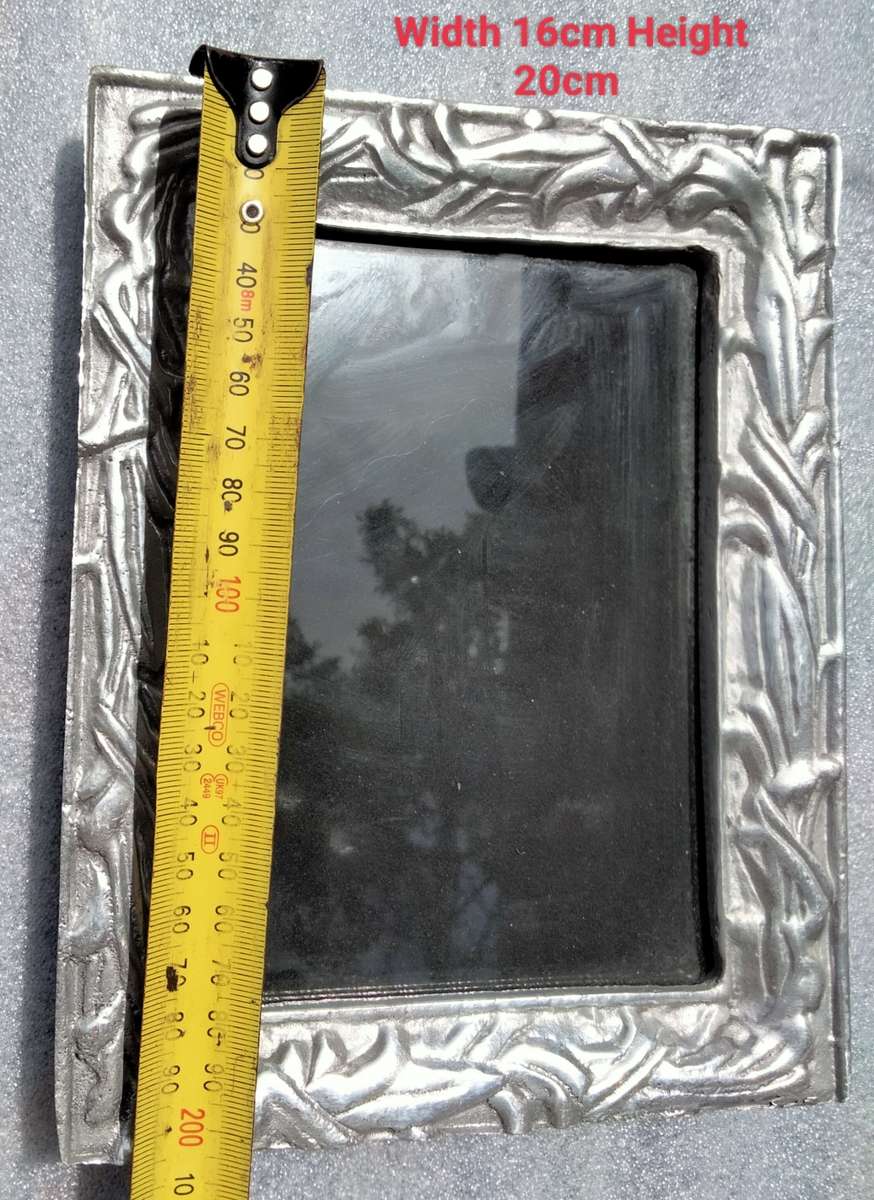 PEWTER Frame glass easel -Hechoen -Mexico HEAVY Art Nouveau Style look at my Buy Now - No Waiting