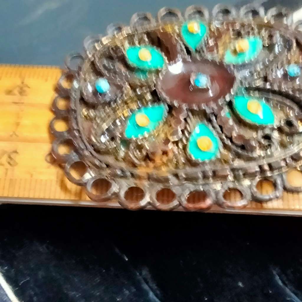 NECKLACE- Oxidised style PENDANT large square cloisonné flowers +New chain lobster clasp SILVER tone