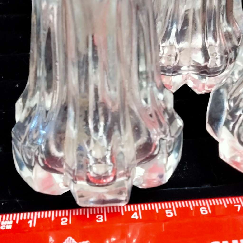 SALTS - 4 FB Rogers Crystal Japan glass salt+pepper shakers + EPNS* Lids+