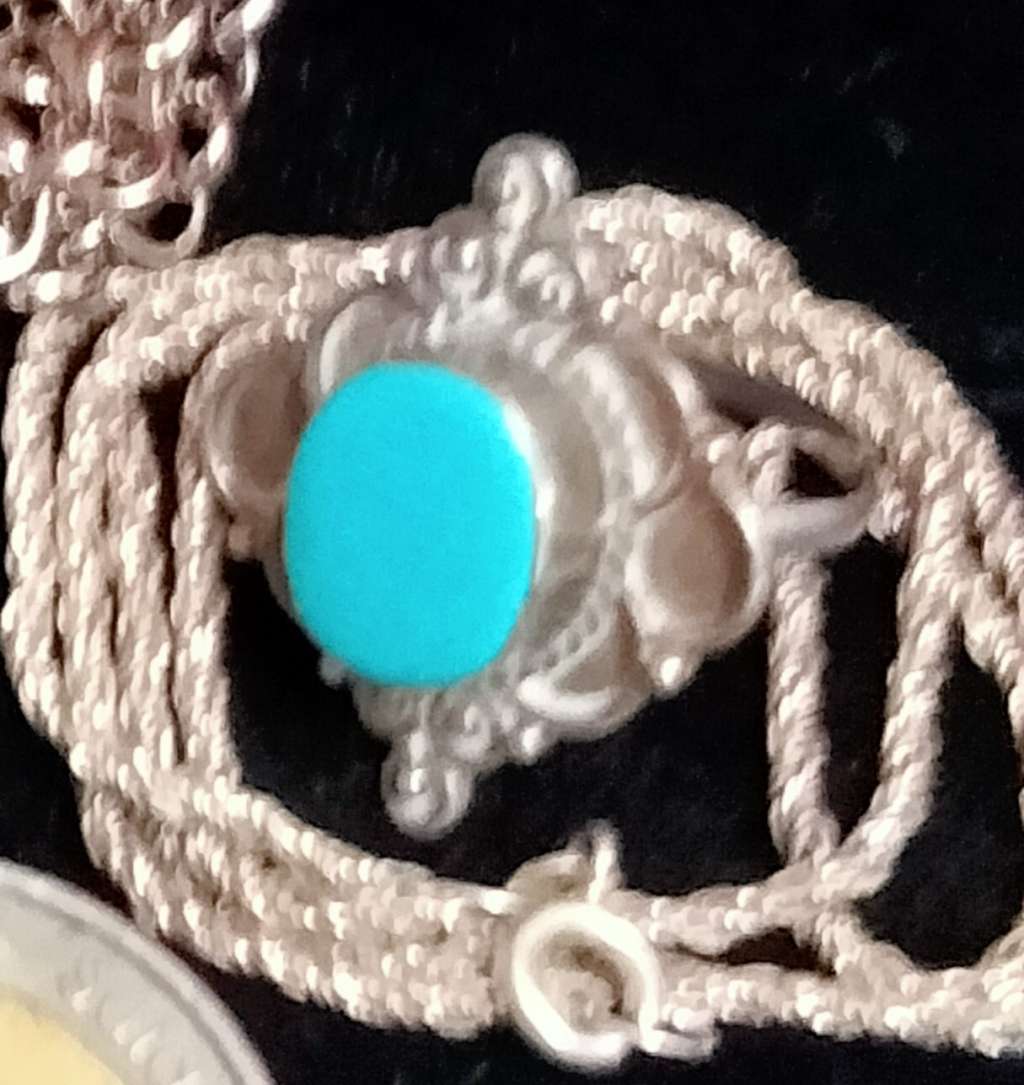 Neck chain* 925stamp on Bale +Dress ring 925 Torquoise faux LOOK  At My BUY NOW LISTINGS NO WAITING