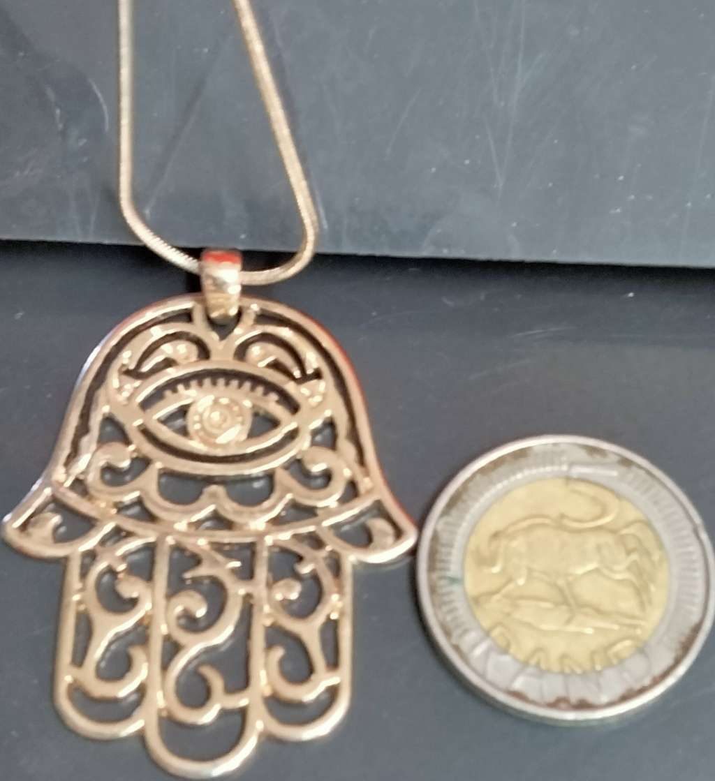 NECKLACE * Pendant Hamsa Eye To ward off Evil+Evil Spirits +ChainLOOK At My BUY NOW items NO WAITING