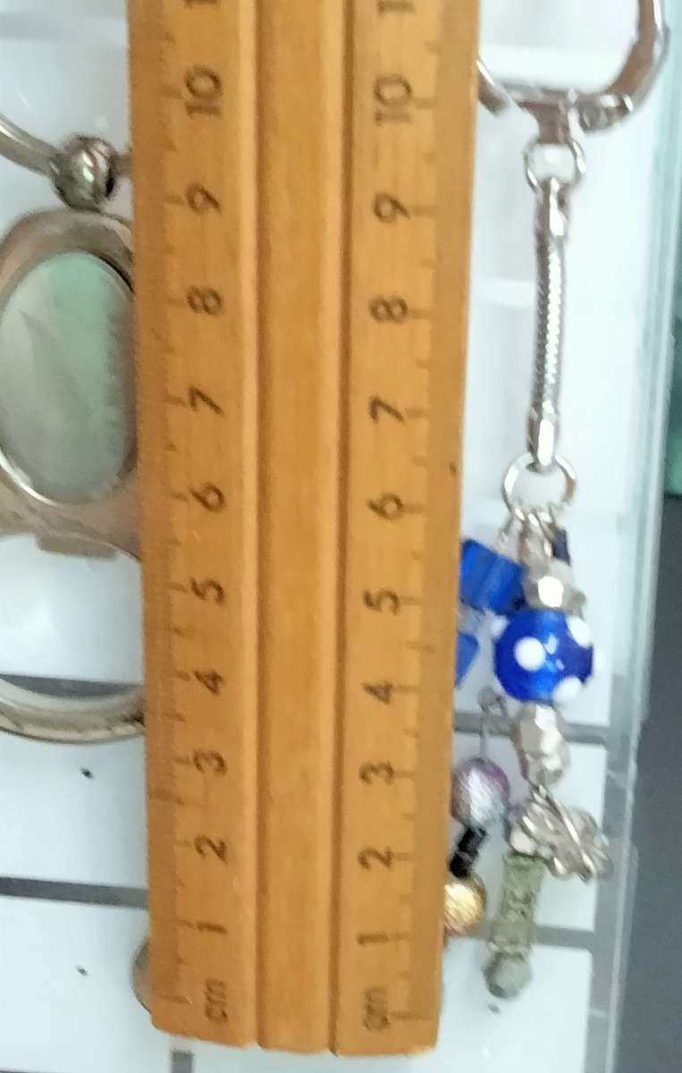 Keyrings -All blacks -  Bell shape opener - Art glass dangle beads