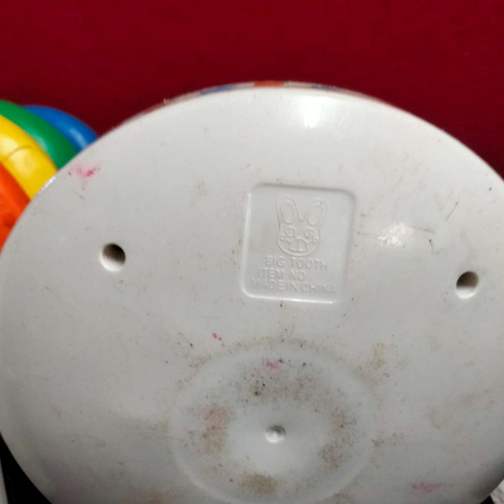 2 !!! 1 VTG FISHER PRICE ROCK-A-STACK motor skills toy 5 colourful rings+1 Big tooth Rocks musical b