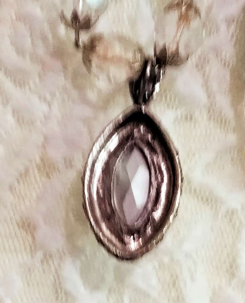 Necklace Huge Cut Glass Faceted SPARKLING Stone + round beads Czech or Italy