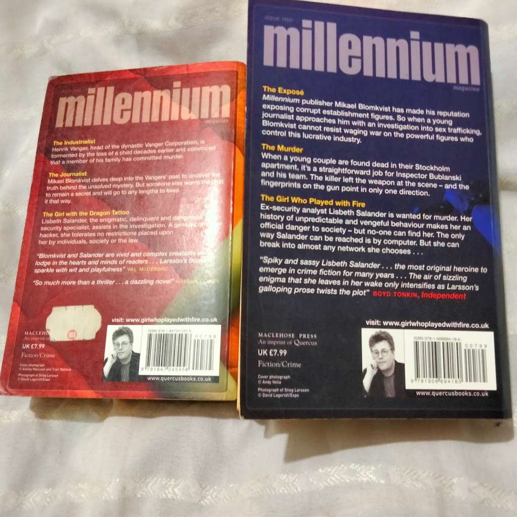 Book 2 used - Author Stieg Larsson - The Girl with the Dragon TATTOO+The Girl who Played with Fire