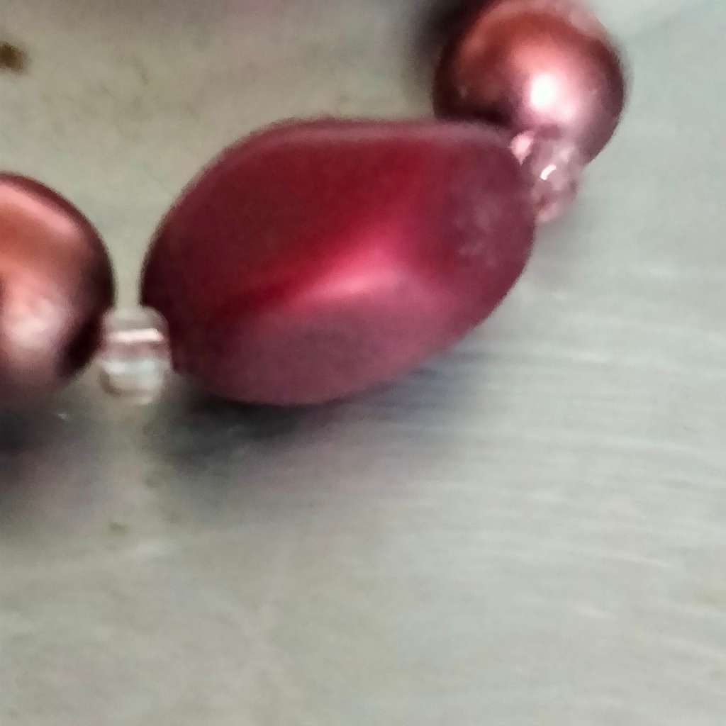 Necklace Bib 3 strand Czechoslovakia Purple Swirl glass hand made+Crystals faceted cut glass beads