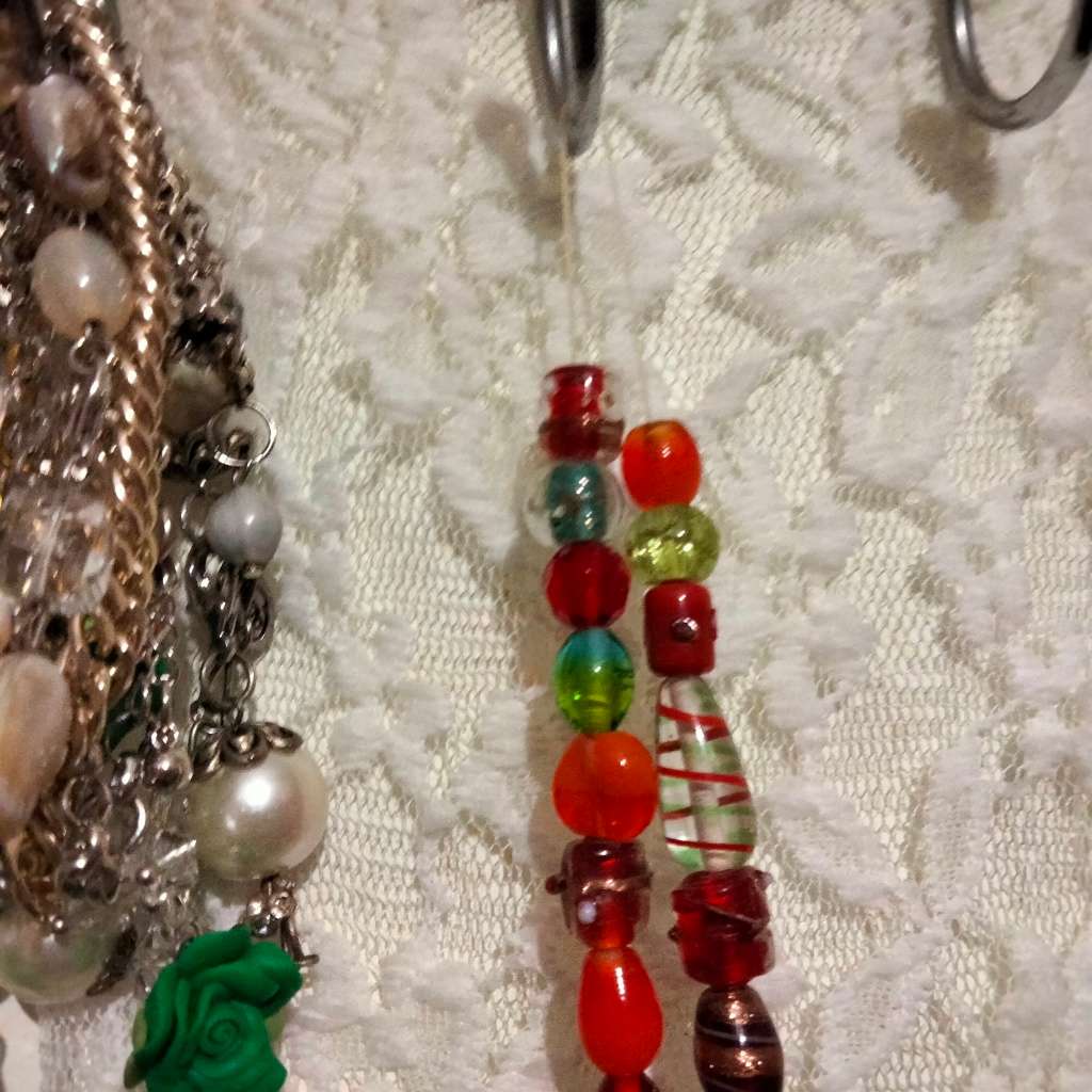 Necklace Murano Italian crystal lampwork mix beads - wedding cake Art Glass - stretch