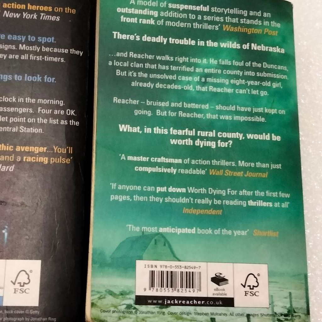 Author LEE CHILD GONE TOMORROW PB 2010GB+WORTH DYING FOR series Reacher PB2011 softcover Pre-owned