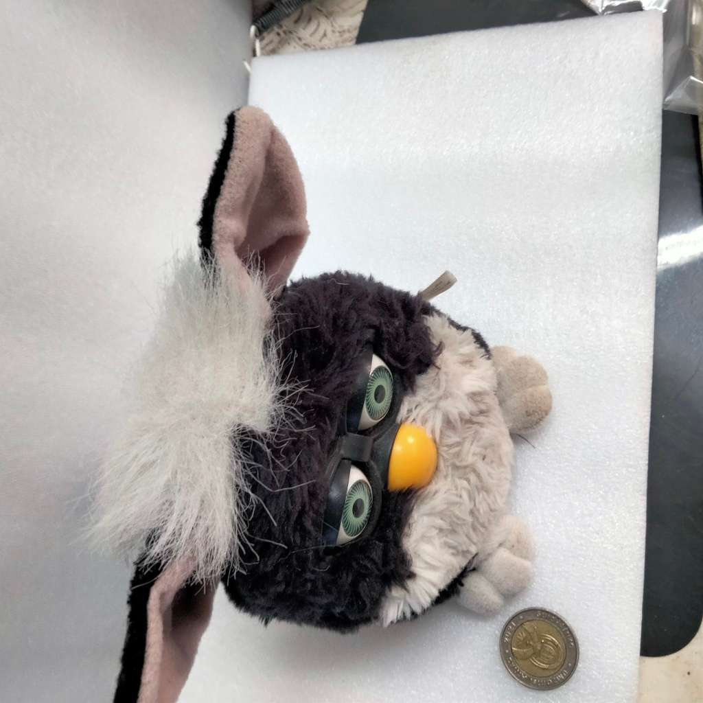 1998 SKUNK FURBY Neon green eyes white stripe china Look at my Buy Now listings No Waiting