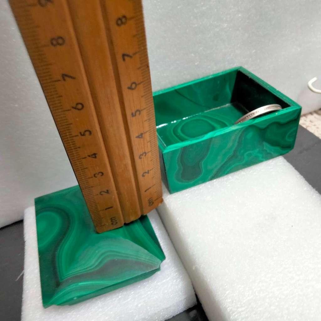 Box Malachite Semi Precious Gem Stone Damage LOOK At My BUY NOW*NO WAITING