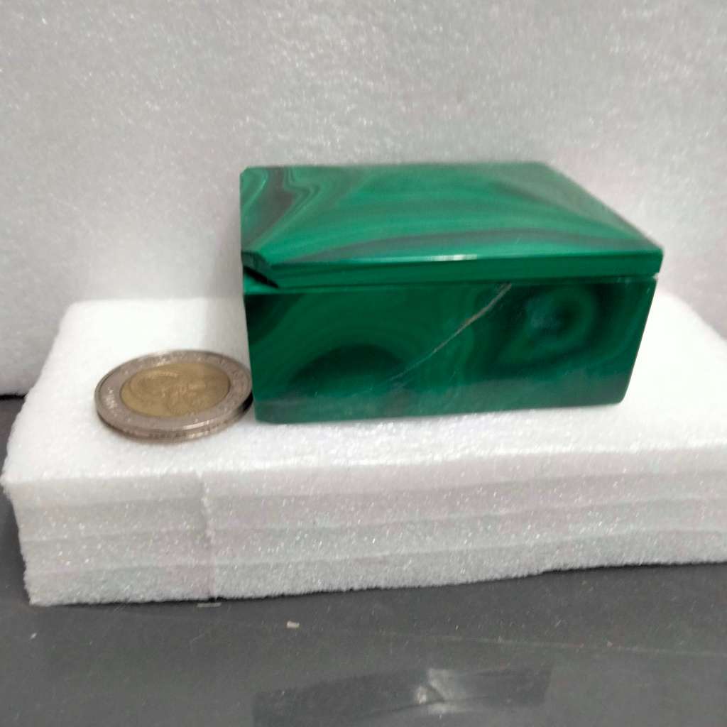 Box Malachite Semi Precious Gem Stone Damage LOOK At My BUY NOW*NO WAITING