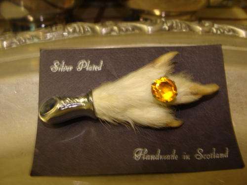 GROUSE FOOT-KILT BROOCH SILVER PLATED AND CAIRNGORN- HAND MADE inSCOTLAND