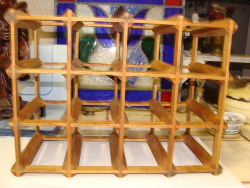 *WINE RACK  -12 * CUBBY HOLES *A BEAUTIFUL WOOD Wine  RACK