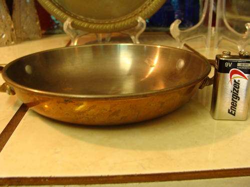 COPPER  OUTER PAN WITH BRASS HANDLES