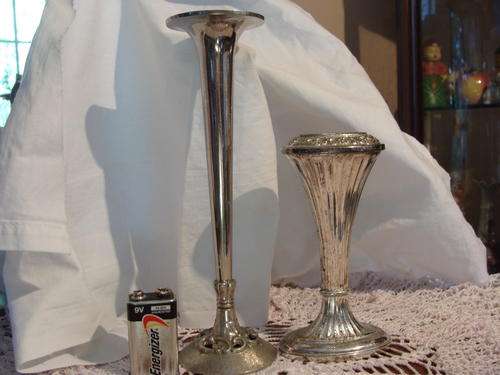 PLATED VASES ** 2 ASSORTED ***VERY NICE ITEMS !!!HEIGHT 185MM HEIGHT 125MM