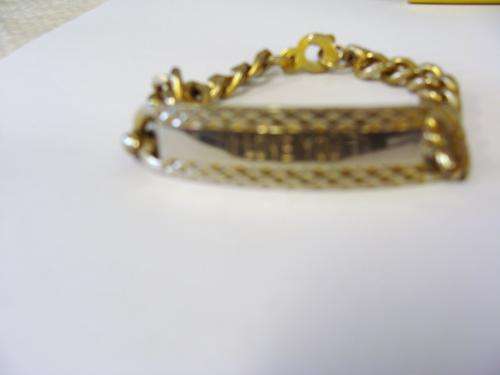 VINTAGE BRACELET  "I LOVE YOU" GOLD TONE METAL