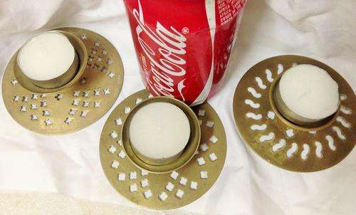 3xassorted HOLDER 1 BRASS/EPNS*egg cup or trivet or candle holder !!!GREAT COUNTRY HOME DECOR