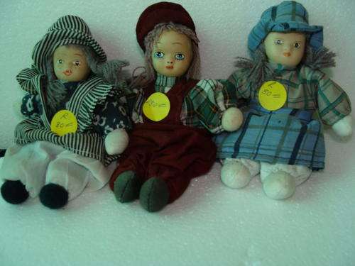 WOW!!! PORCELAIN FACED DOLLS WITH BEANIE TYPE STUFFED BODIES~STUNNING ~ COLLECTABLE DOLL