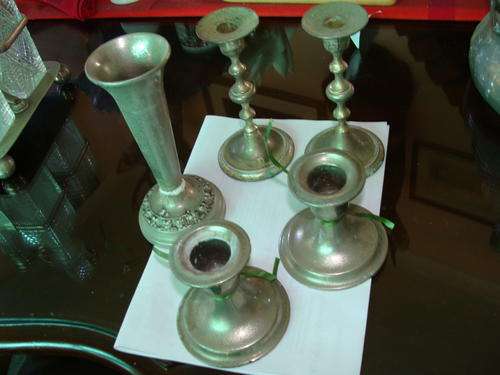 4   silver plated candle holders great for your  XMAS TABLE DECOR