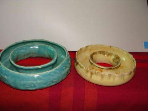 1DROSTDY BLUE +1LUCIA  POSEY VASE- lables-BEAUTIFUL DECORATIVE-CRACKLE TO GLAZE - NO CHIPS NO CRACKS