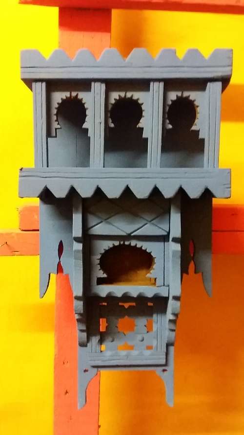 AUTHENTIC MOROCCAN WOODEN SPICE RACK BROUGHT FROM A VILLAGE IN THE HIGH ATLAS MOUNTAINS