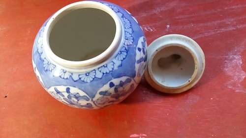 LOVELY GINGER COOKIE JAR WITH CUTE DOGGIE AS LID