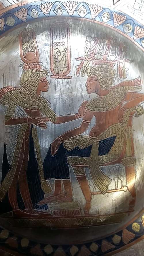 HAND CRAFTED AND ETCHED EGYPTIAN HANGING PLATE WITH EXQUISITE DESIGNS