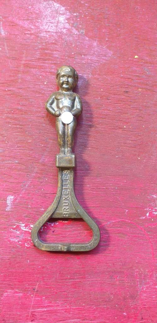 Vintage The Mannekin Pis Brass Bottle Opener