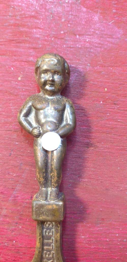 Vintage The Mannekin Pis Brass Bottle Opener