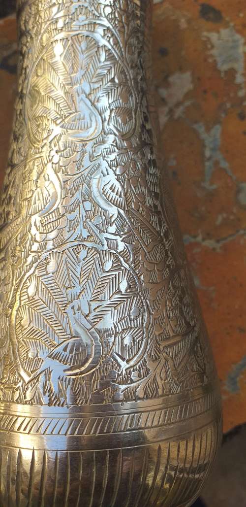 Set of 2 Stunning Embossed Vases from India