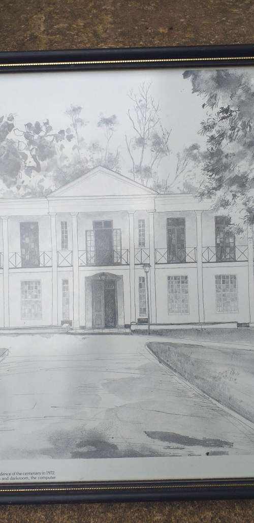 Framed Drawing of Hilton College