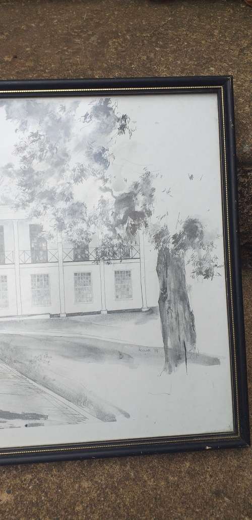 Framed Drawing of Hilton College