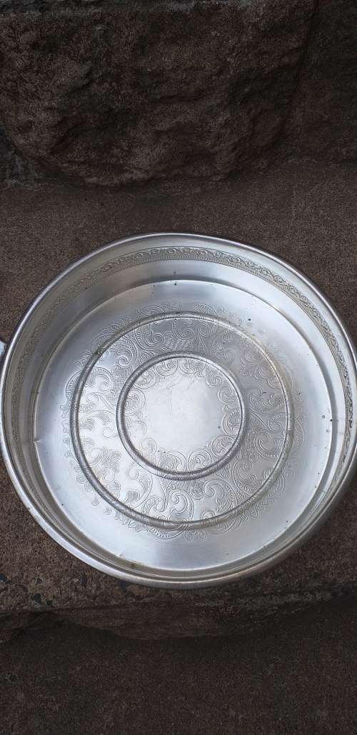 Viking Plate EP Copper Lead Mounts Vintage 3 Piece Serving Dish with Lid and Glass Inner