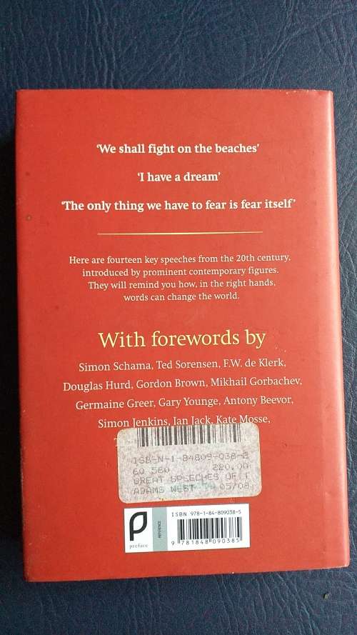 Book : Great Speeches of the 20th Century Edited by Tom Clark