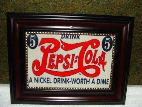Pepsi Advert in a Wooden Frame : ideal for your bar