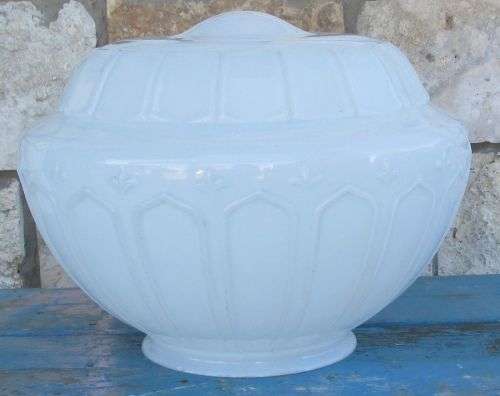 White Glass Ceiling Fitting In Working Condition