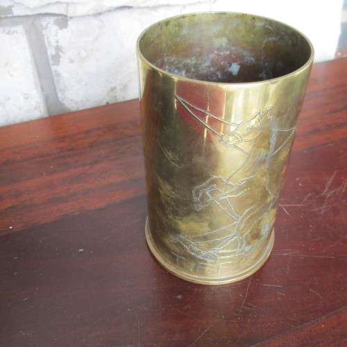 CANON SHELL   JUNE 1978  BORDER DUTY   RUNDU HEIGHT  15.5CM   DIAMETER 10 CM