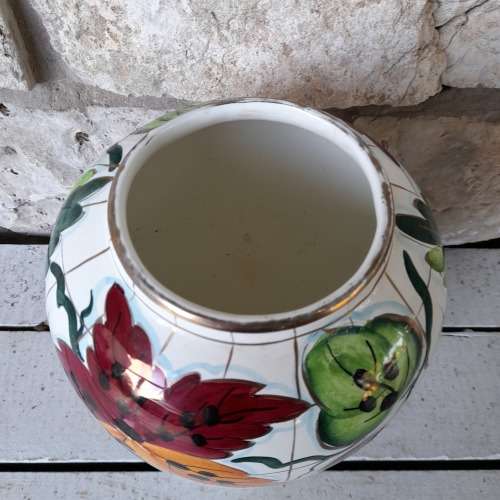 HAND PAINTED MAJOLICA VASE   HEIGHT 30 CM