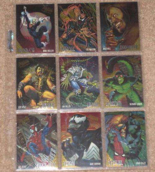 Marvel Spiderman Fleer Ultra 1995 Golden Web Chase Trading Cards