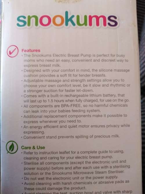 Snookums electric breast pump