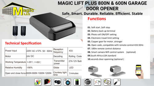 New Garage Motor MAGIC DOORS 800N