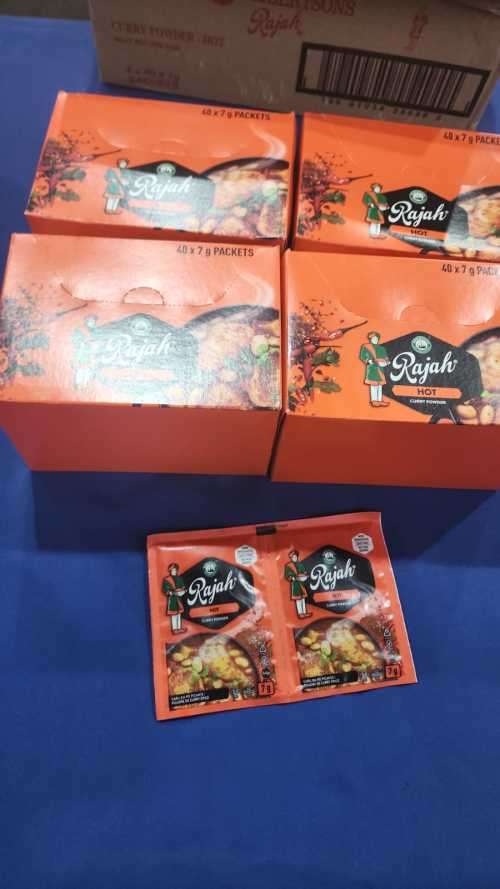 Rajah Hot Curry Powder Envelopes - 4 Boxes X 40 grams X 7g Envelope
