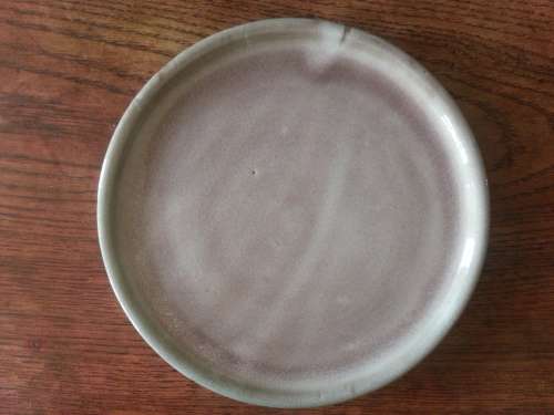 Linn Ware ceramic platter pale mauve glaze circa 1940s