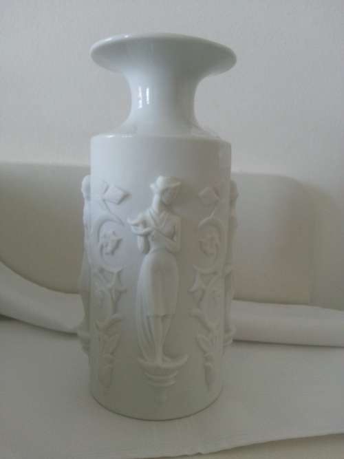 Art Deco style German bisque porcelain vase