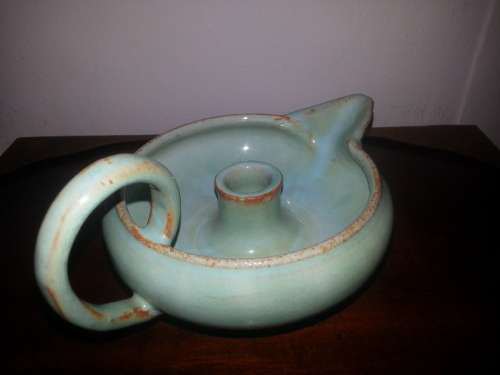 Linn Ware studio ceramic candlestick holder circa 1930's-early 1940's